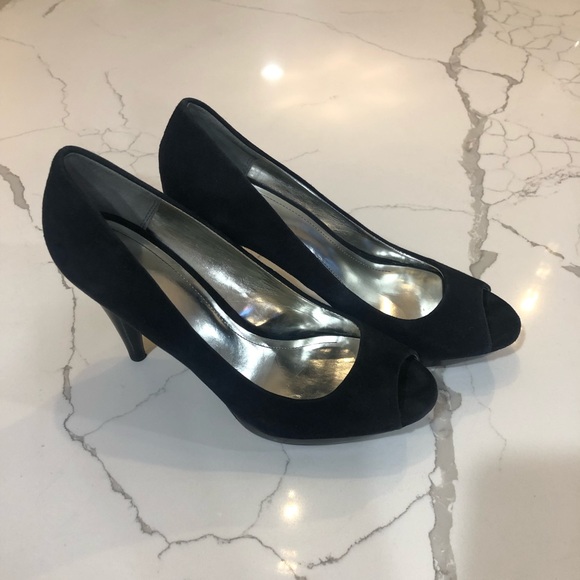 Style & Co Navy Open-Toe High Heel - Picture 2 of 7